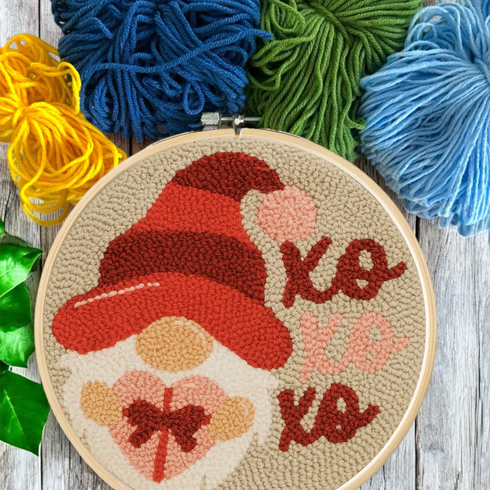 Happy Gnome Punch Needle Kit - Unique Christmas Craft | Handmade Decor For Home - image 5