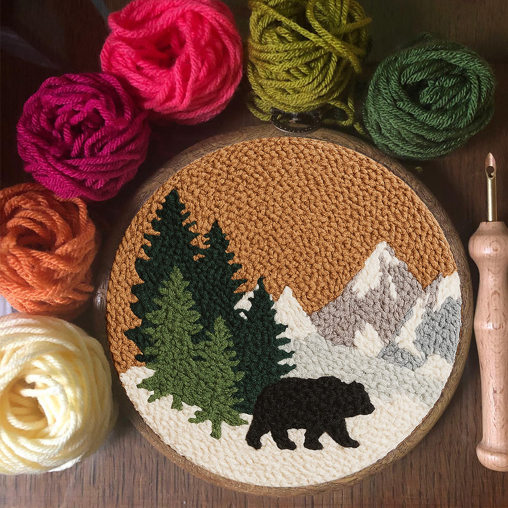 Snow Mountain Punch Needle Kit - Creative Handmade Coaster | Perfect Birthday Gift - image 2