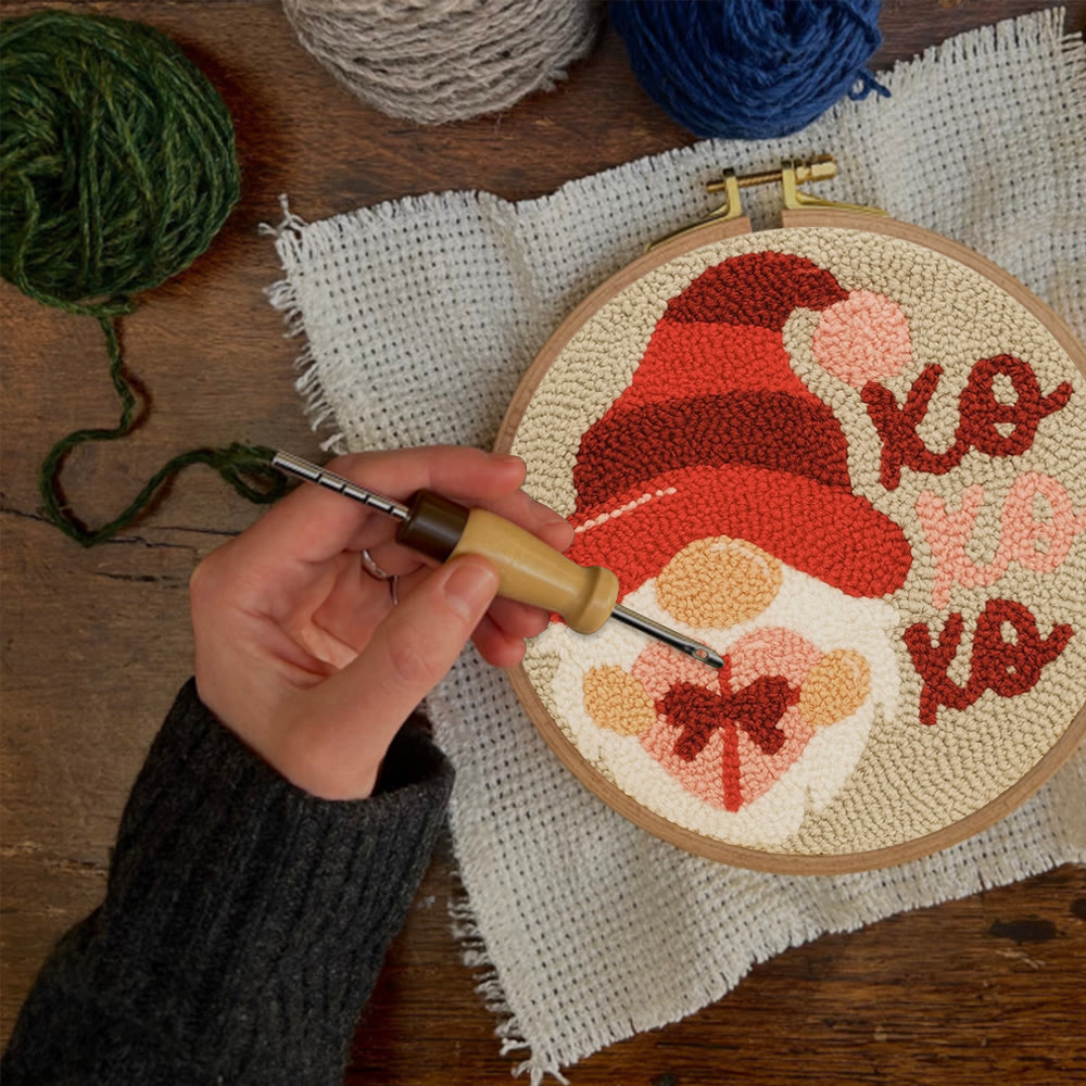 Happy Gnome Punch Needle Kit - Unique Christmas Craft | Handmade Decor For Home - image 7