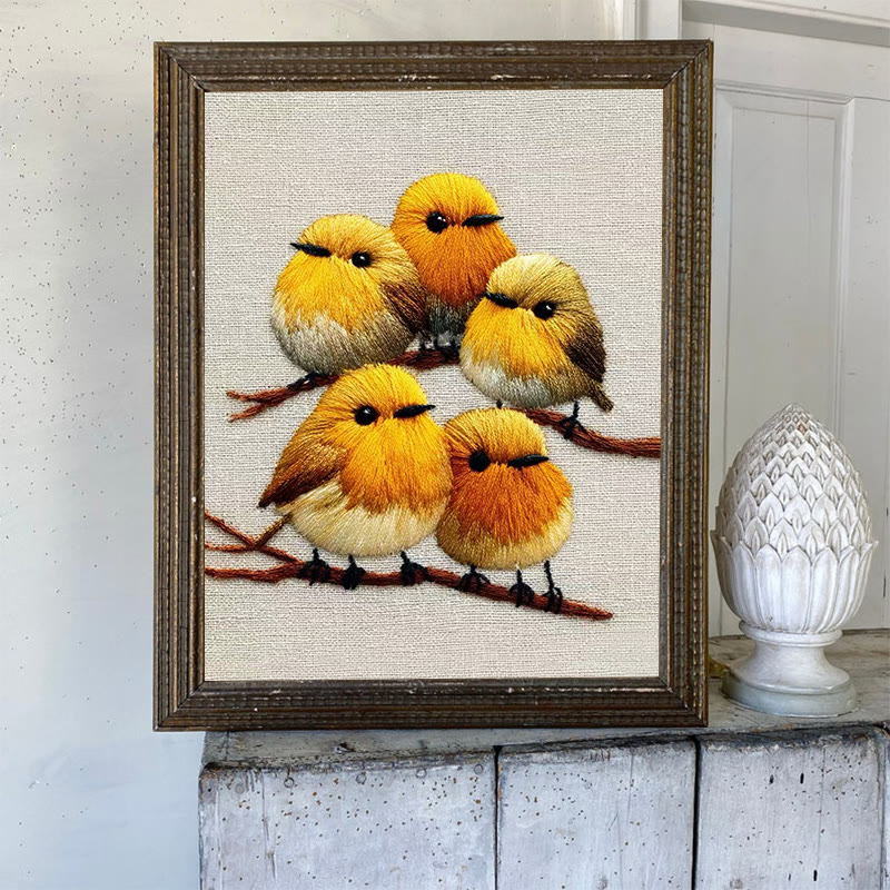 Rubbyoo Embroidery Kit - Yellow Birds On Branch | Unique Embroidery Art | Diy Holiday Gift - image 8