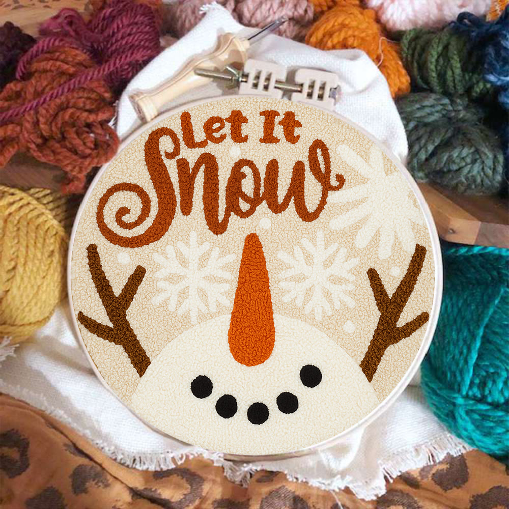 Let It Snow Punch Needle Kit - Diy Winter Handicraft | Perfect Christmas Hanging Art - image 2