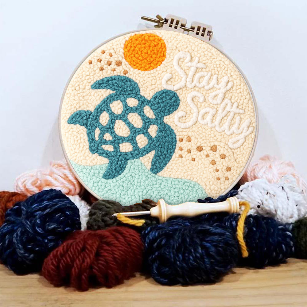 Seaside Turtle Punch Needle Kit - Summer Handmade Decoration |  Diy Needle Craft  - image 7