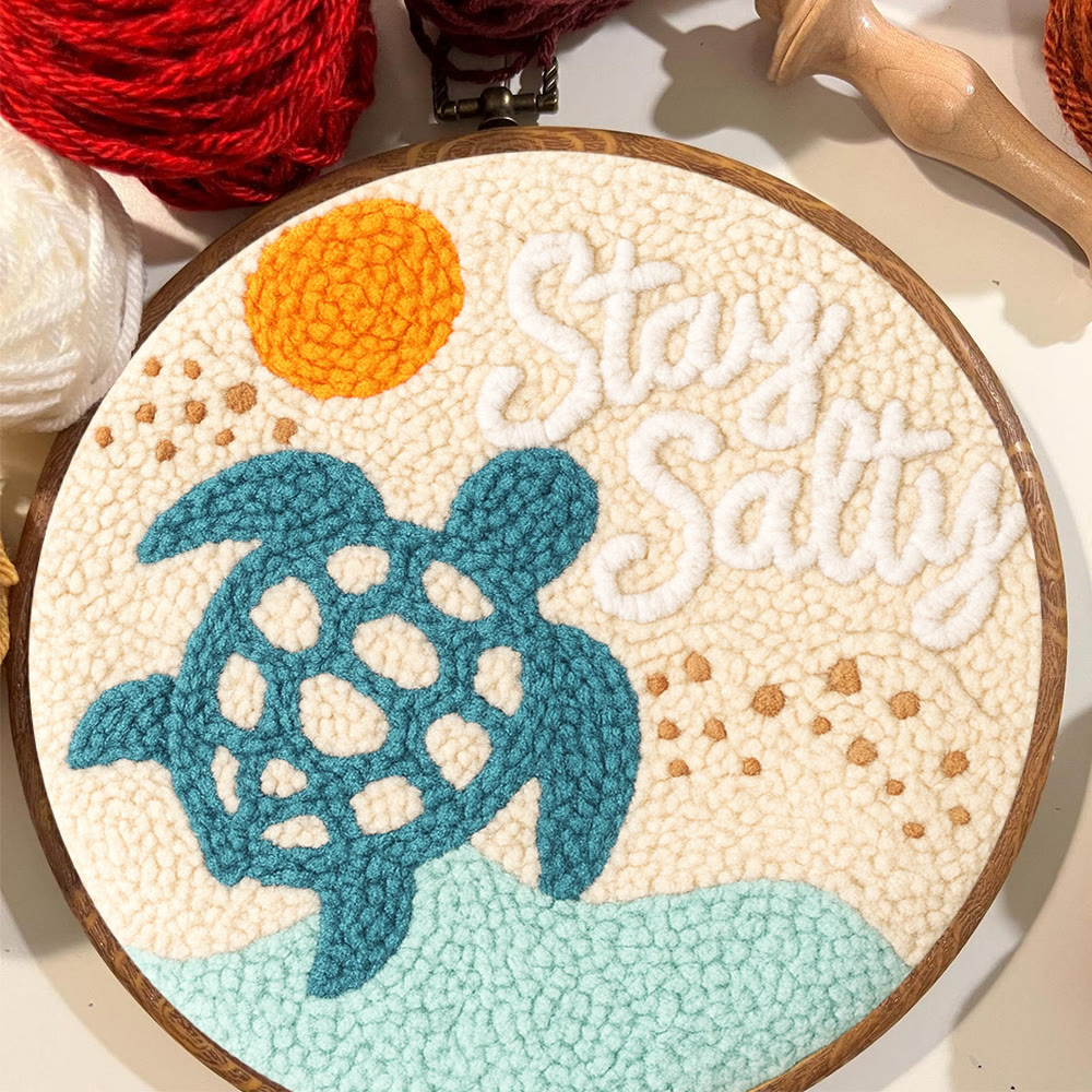 Seaside Turtle Punch Needle Kit - Summer Handmade Decoration |  Diy Needle Craft  - image 2