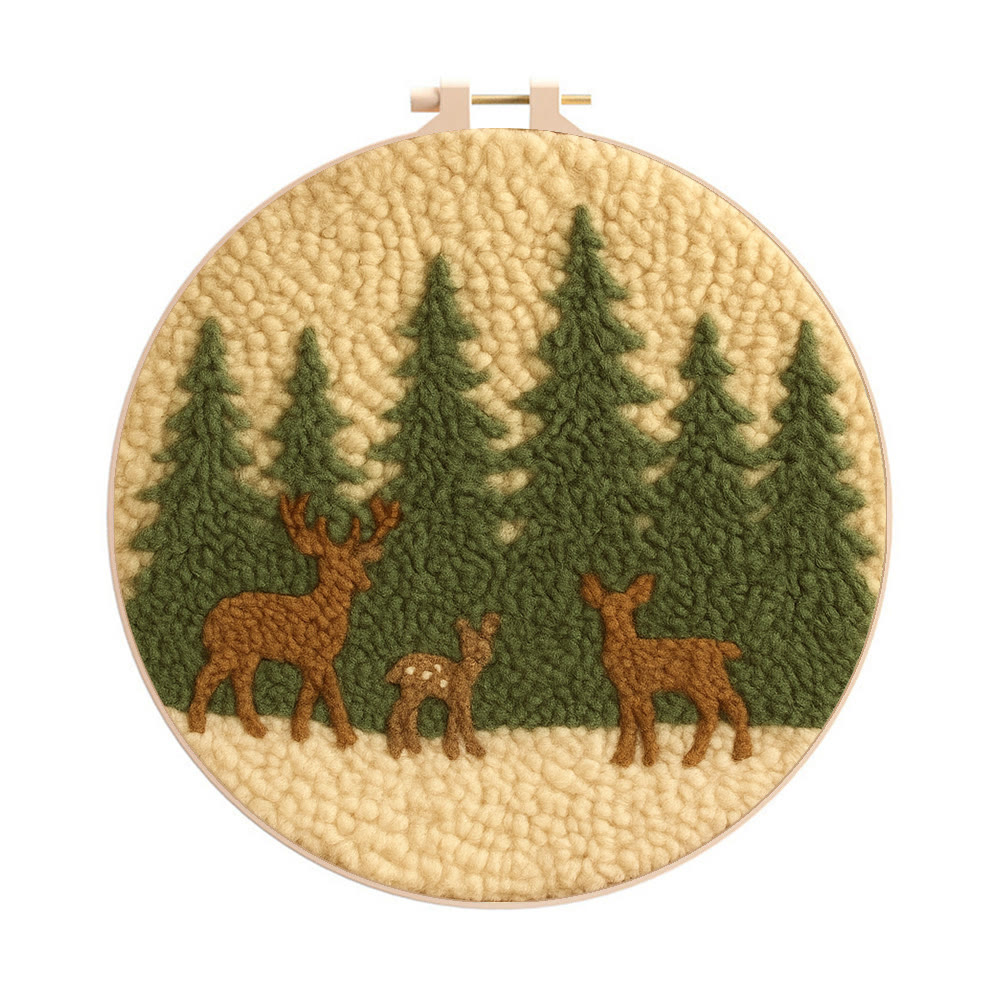 Mystic Forest Punch Needle Kit - Unique Handmade Craft | Perfect For Living Room Decor - 8 inch Hoop Kit - image 1