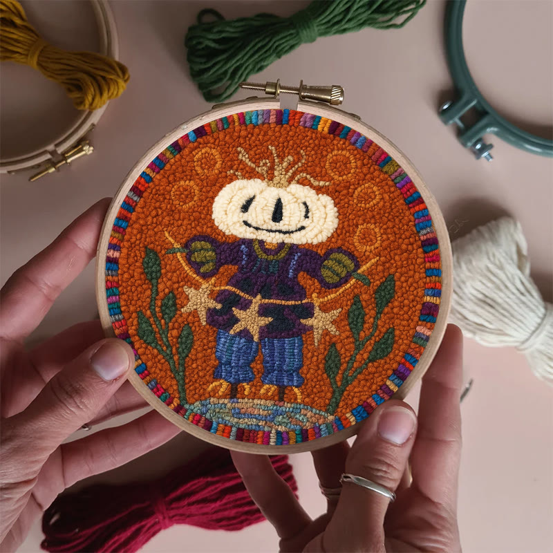 Pumpkin Scarecrow Punch Needle Kit - Creative Holiday Craft | Nice Gift For Home Decor - image 4