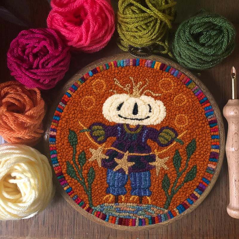 Pumpkin Scarecrow Punch Needle Kit - Creative Holiday Craft | Nice Gift For Home Decor - image 3