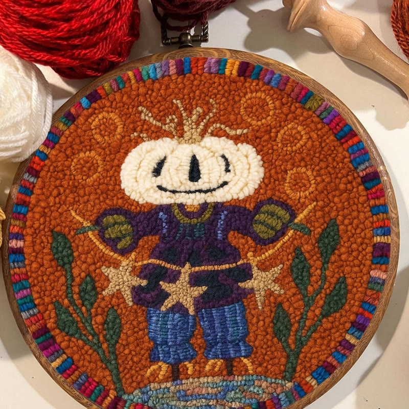 Pumpkin Scarecrow Punch Needle Kit - Creative Holiday Craft | Nice Gift For Home Decor - image 2