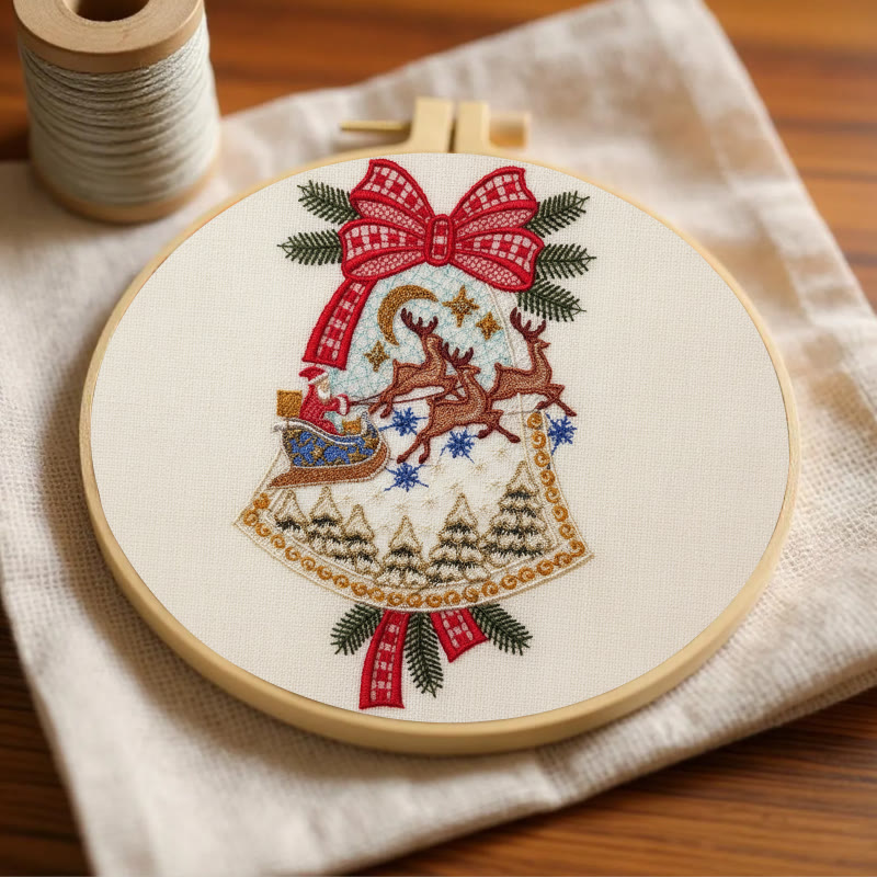 Rubbyoo Embroidery Kit - Christmas Bell | Diy Christmas Tree Hanging | Unique Holiday Decoration - image 6