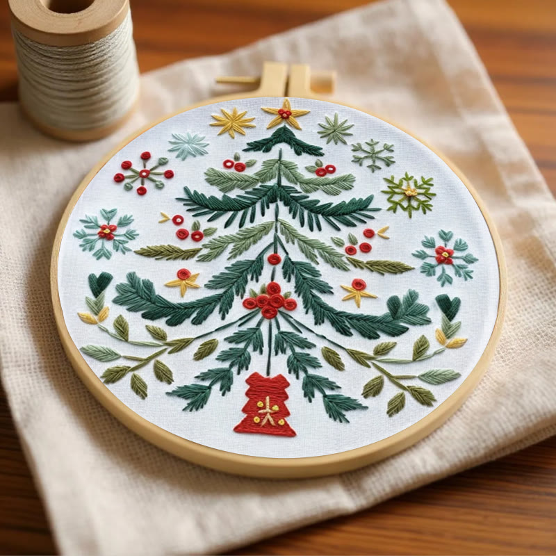 Rubbyoo Embroidery Kit - Christmas Tree | Handmade Festive Craft | Unique Christmas Gift - image 3