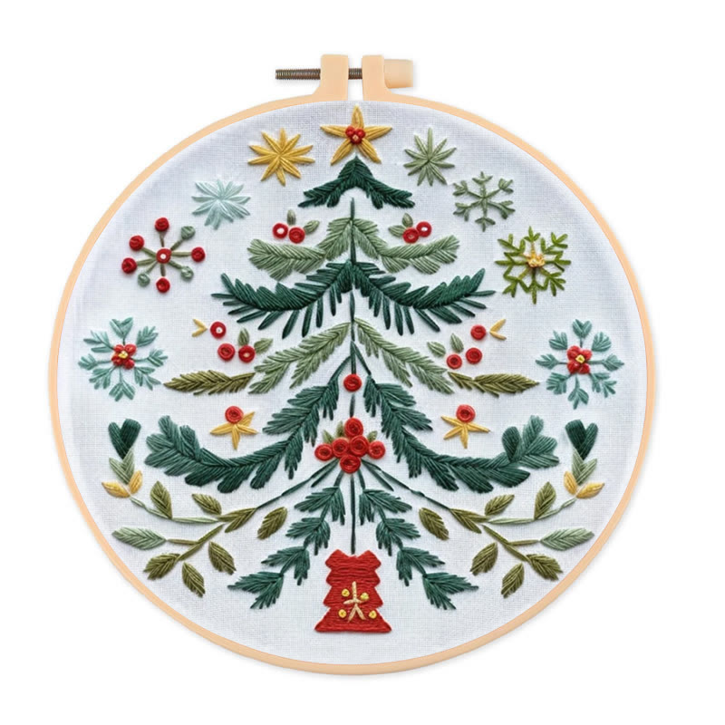 Rubbyoo Embroidery Kit - Christmas Tree | Handmade Festive Craft | Unique Christmas Gift - 20*20cm - image 1
