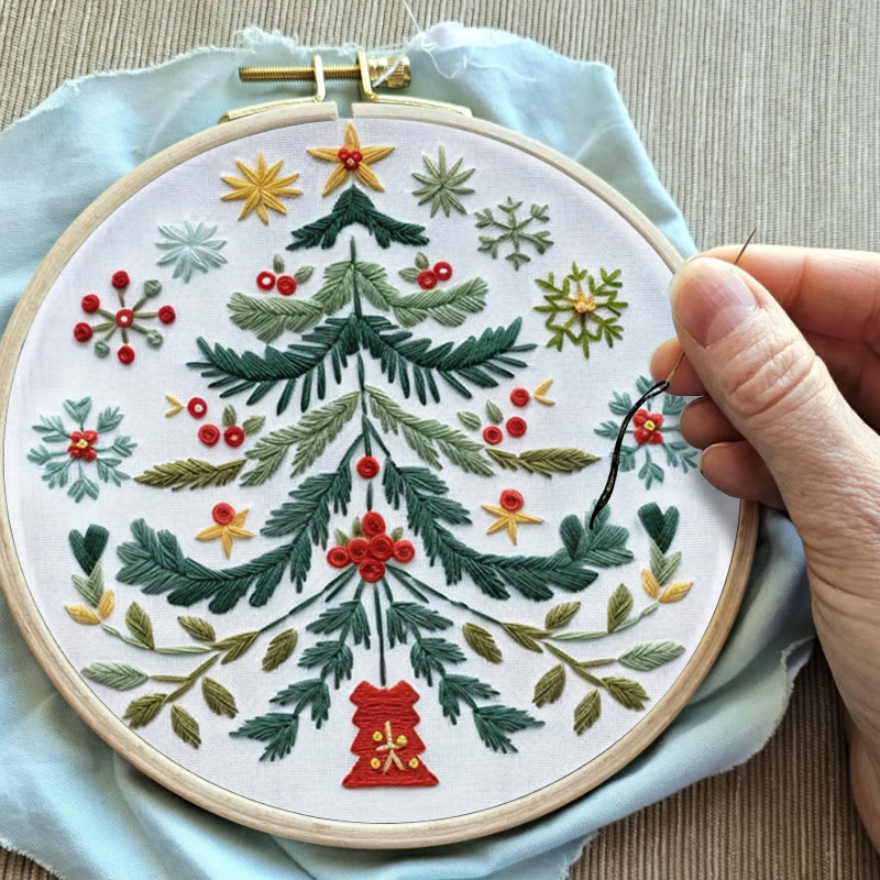 Rubbyoo Embroidery Kit - Christmas Tree | Handmade Festive Craft | Unique Christmas Gift - image 5