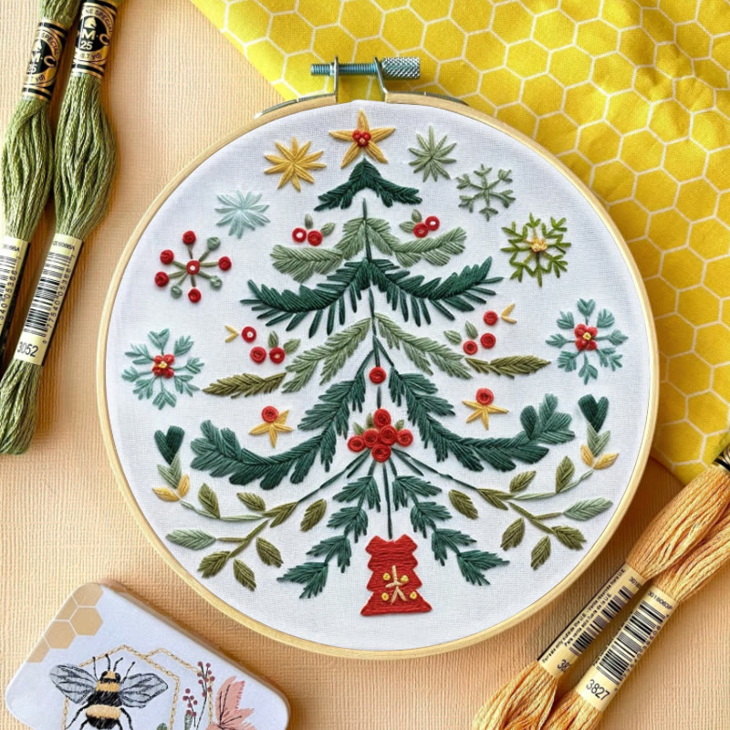 Rubbyoo Embroidery Kit - Christmas Tree | Handmade Festive Craft | Unique Christmas Gift - image 2