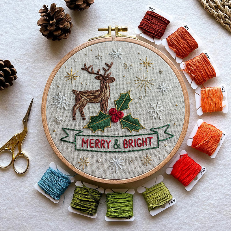Rubbyoo Embroidery Kit - Christmas Deer | Unique Stitch Art | Christmas Crafts For Decoration  - image 2