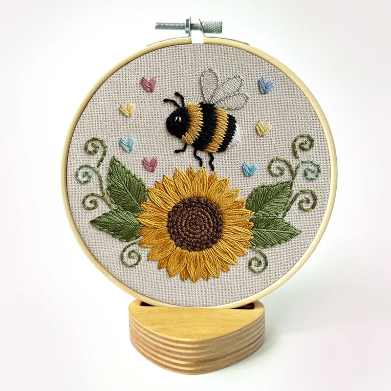 Rubbyoo Embroidery Kit - Sunflower Bee | Diy Floral Insect Art  | Perfect Handicraft For Beginner  - image 11