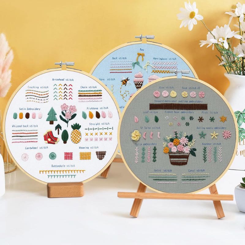 Rubbyoo 3-piece Embroidery Starter Kit - Handmade Beginner Stitch Practice | Diy Simple Needle Craft  - image 2