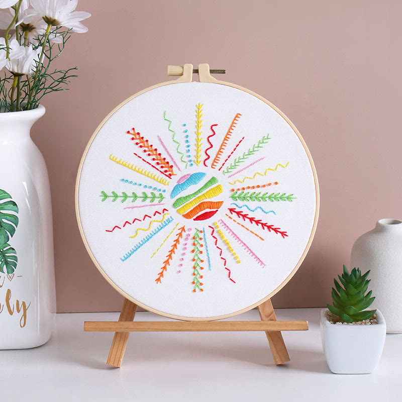 Rubbyoo 3-piece Embroidery Starter Kit - Diy Colourful Design | Creative Stitch Artwork | Perfect For Handmade Beginner  - image 3