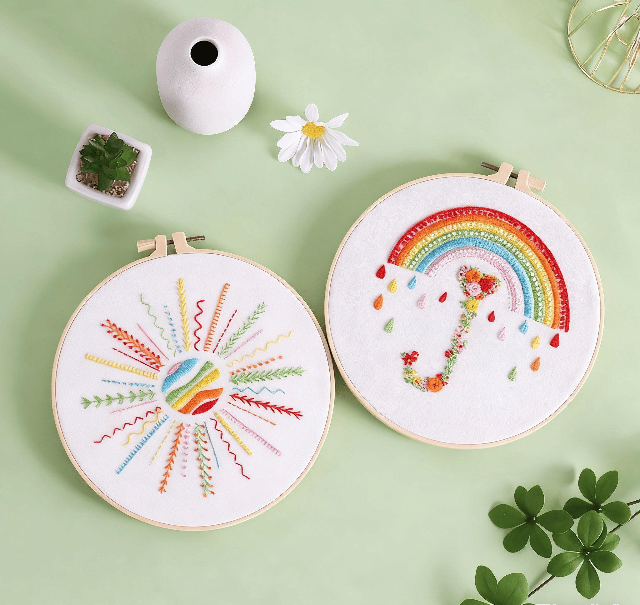 Rubbyoo 3-piece Embroidery Starter Kit - Diy Colourful Design | Creative Stitch Artwork | Perfect For Handmade Beginner  - image 6