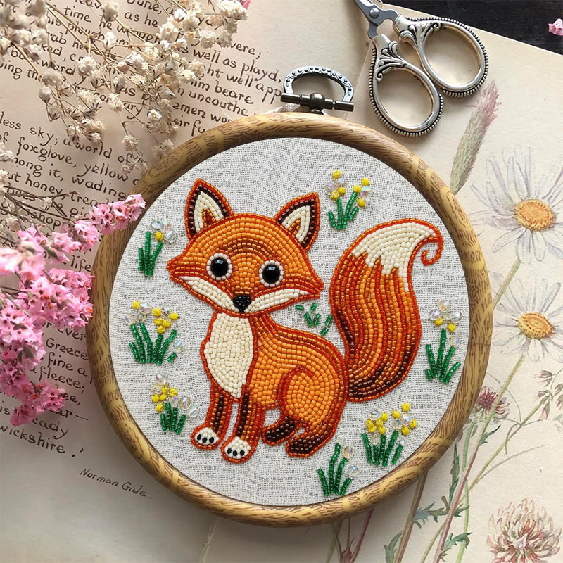 Rubbyoo Bead Embroidery Kit - Little Fox | Diy Animal Handicraft | Unique Decorative Art - image 3