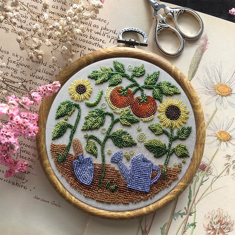 Rubbyoo Bead Embroidery Kit - Vibrant Garden | Diy Botanical Craft | Perfect For Room Ornament - image 3