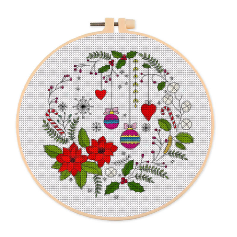  Cross Stitch Kit - Christmas Celebration | Handmade Christmas Ornament | Perfect For Beginner  - 20×20cm - image 1