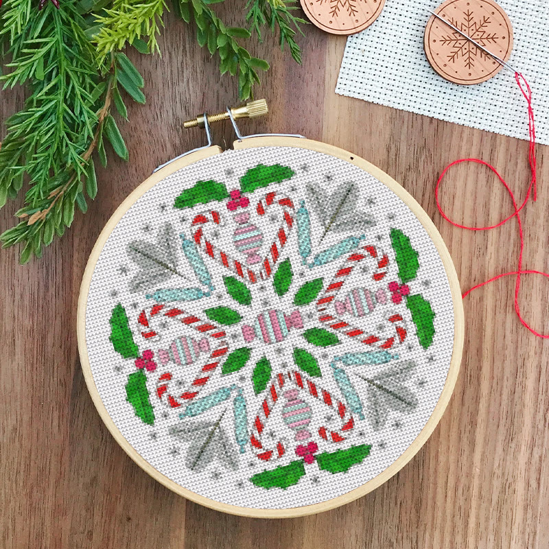  Cross Stitch Kit - Christmas Candy | Personalized Home Decor | Unique Needle Art - image 2