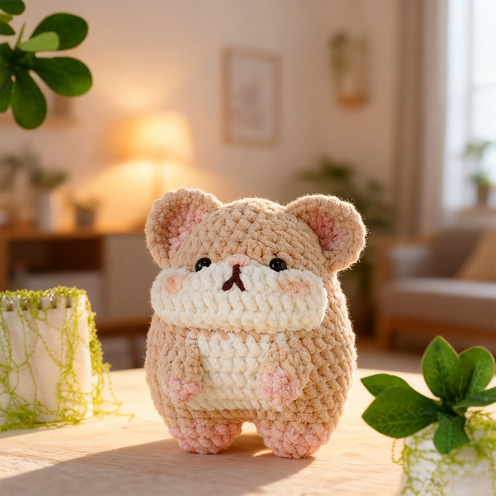 Diy Handmade Chubby Hamster Crochet Kit - Adorable Bag Hanging Doll | Diy Handmade Gift For Kid - Diy Handmade Chubby Hamster Crochet Kit - image 1