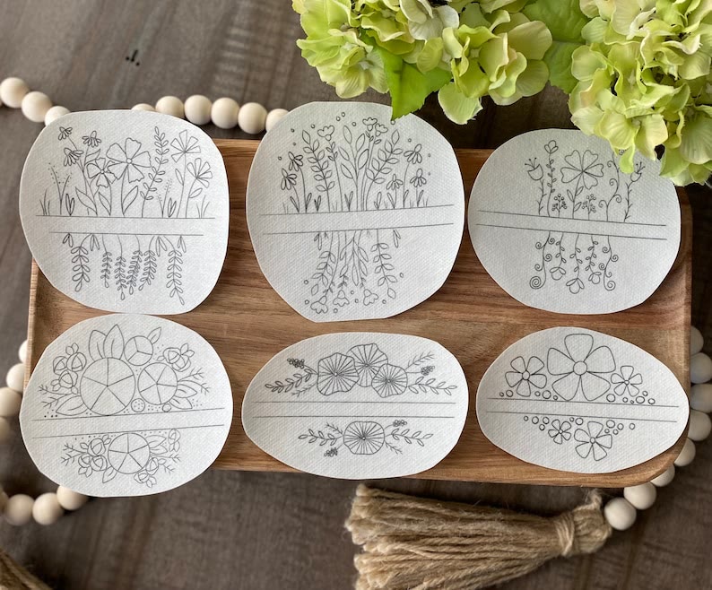 Christmas Stick And Stitch Patterns | Diy Floral Pocket Pair Stick | Creative Pocket Stitch Design  - 6pcs - image 7