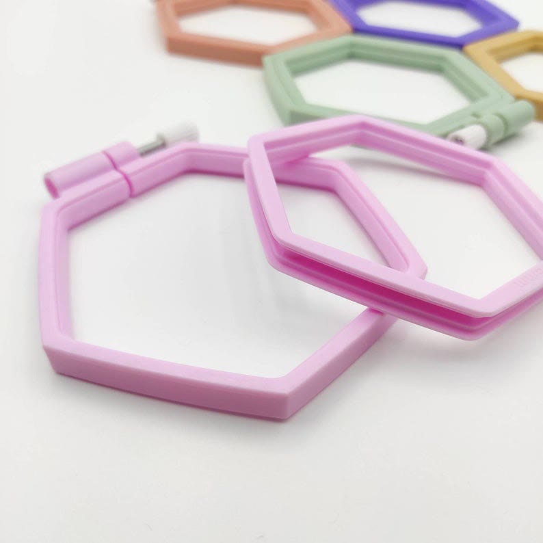 Small Hexagon Embroidery Plastic  Hoop - Colourful Stitch Frames | Perfect Frame For Stitchwork - image 5