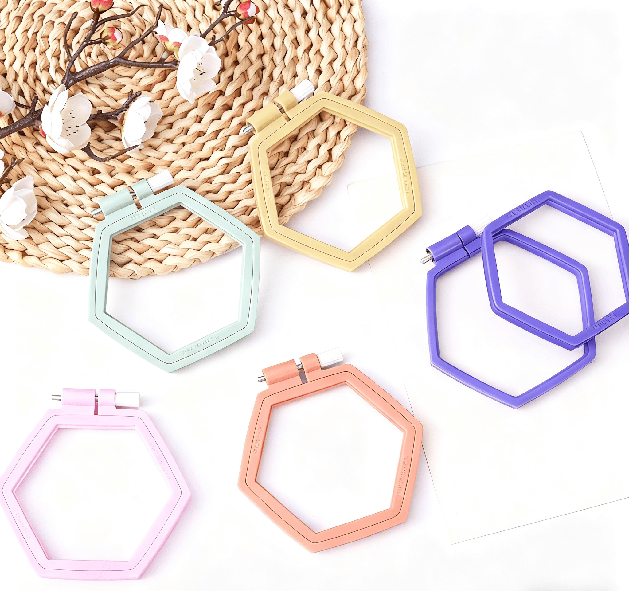 Small Hexagon Embroidery Plastic  Hoop - Colourful Stitch Frames | Perfect Frame For Stitchwork - image 3