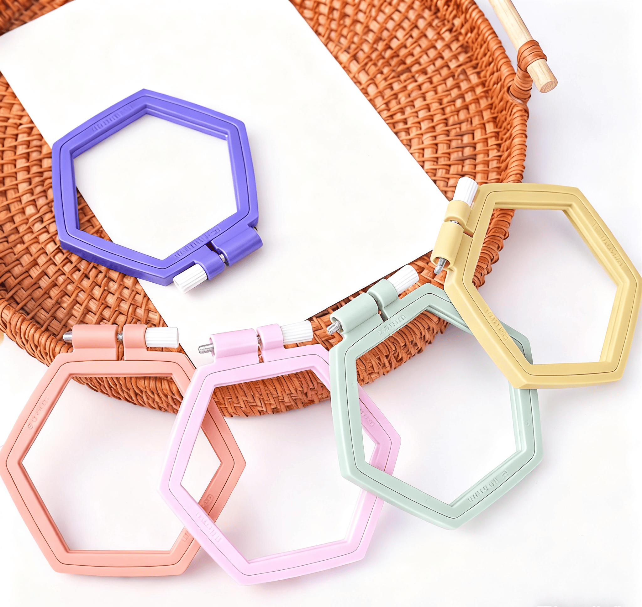 Small Hexagon Embroidery Plastic  Hoop - Colourful Stitch Frames | Perfect Frame For Stitchwork - image 2