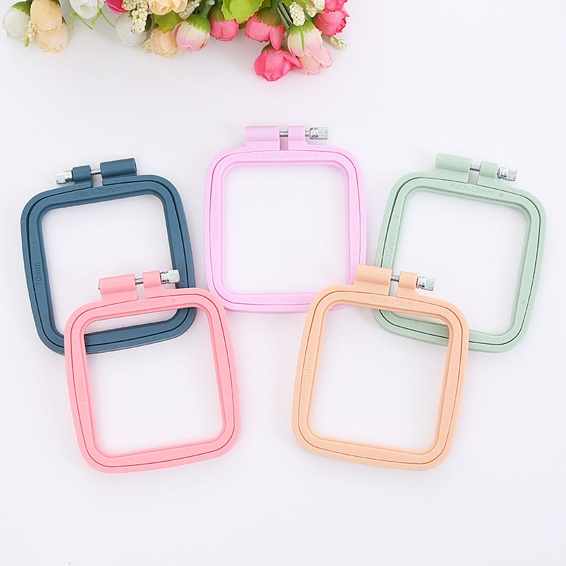 Small Square Embroidery Plastic Hoop - Diy Needle Artcraft Frame | Nice For Small Size Stitch Project  - image 10