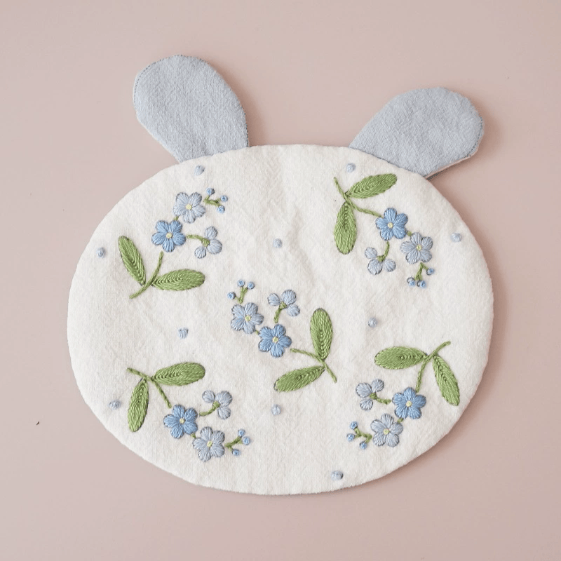 Embroidery Rabbit Coasters Kit | Creative Handmade Craft | Unique Home Decoration - Lily of the Valley - White - image 8