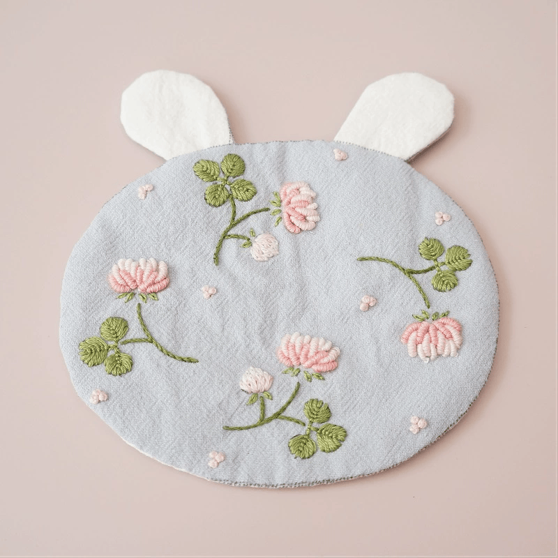 Embroidery Rabbit Coasters Kit | Creative Handmade Craft | Unique Home Decoration - Clover - Blue - image 6