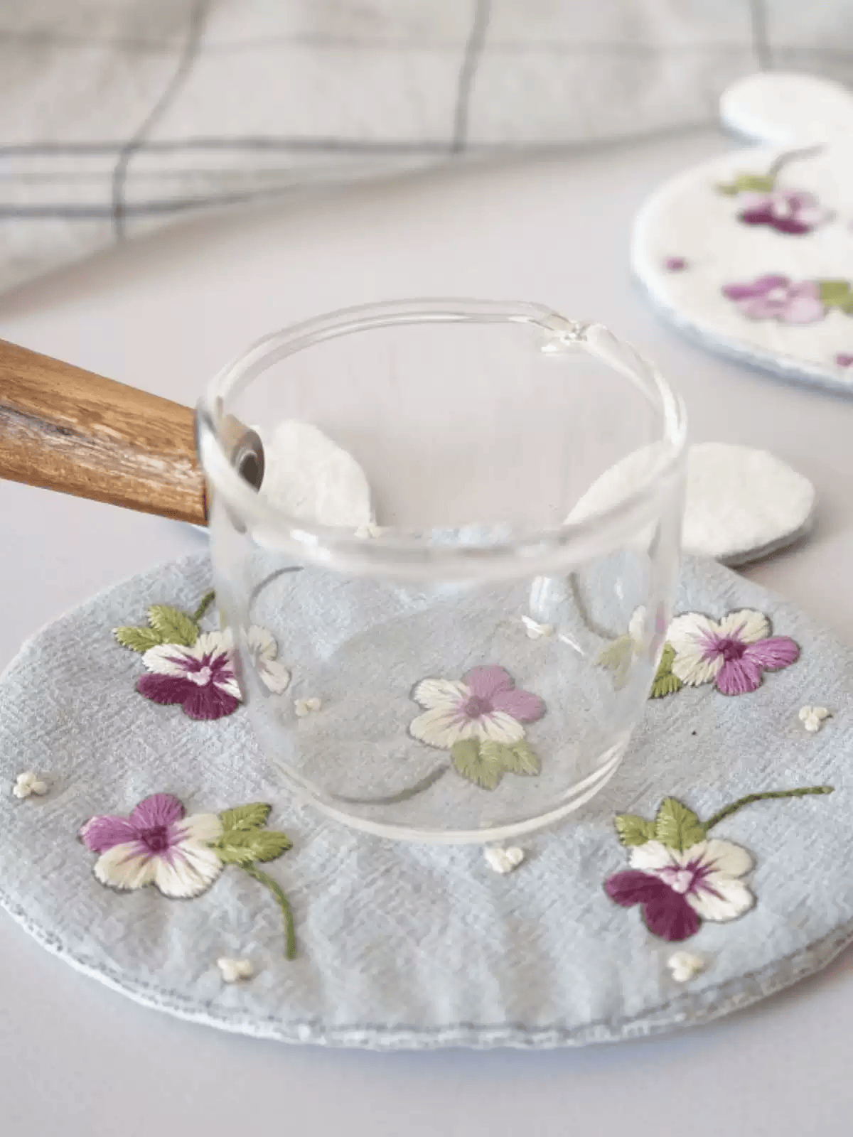 Embroidery Rabbit Coasters Kit | Creative Handmade Craft | Unique Home Decoration - image 1