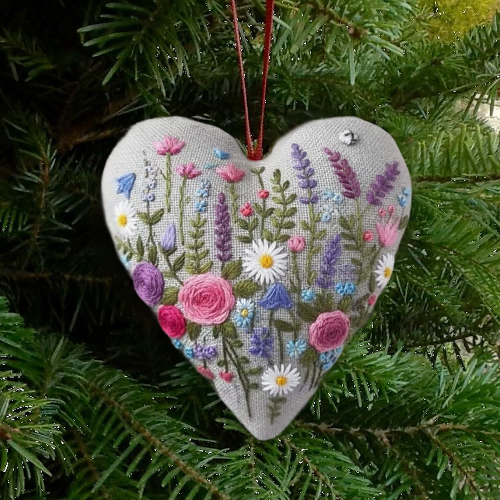 Rubbyoo Heart Embroidery Kit - Charming Flower | Unique Hanging Art | Perfect Handmade Craft For Her  - image 2