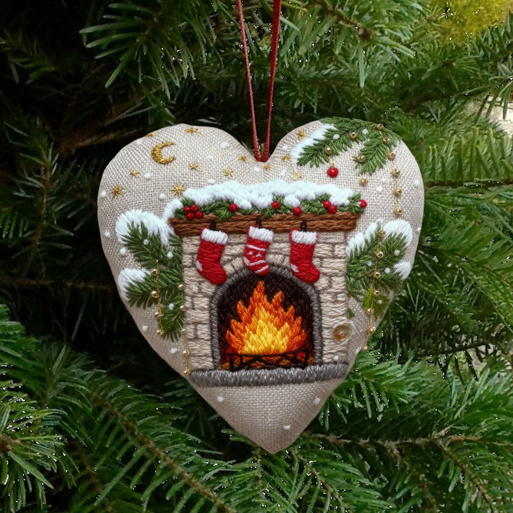 Rubbyoo Heart Embroidery Kit - Christmas Mantelpiece | Diy Christmas Tree Decor | Personalized Handmade Art - image 2