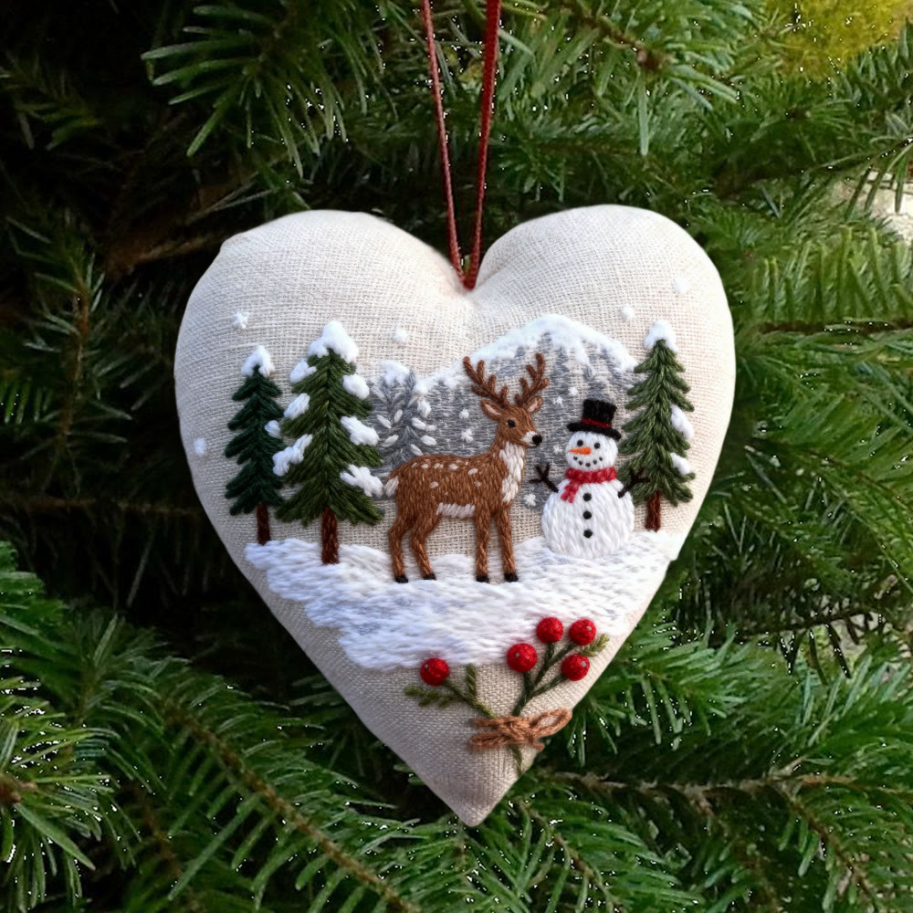 Rubbyoo Heart Embroidery Kit - Winter Forest | Christmas Snowy View | Handmade Needle Art  - image 2