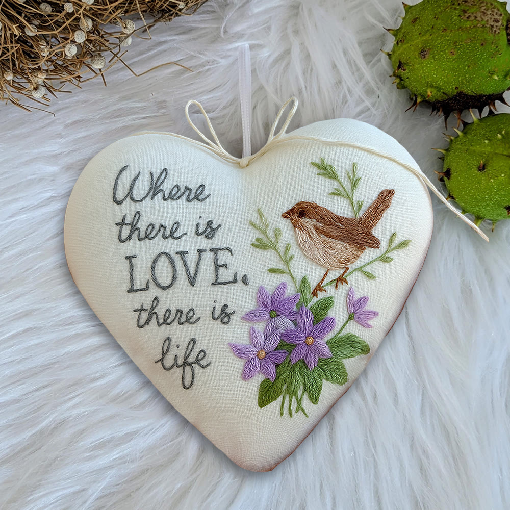 Rubbyoo Heart Embroidery Kit - Love Bird | Floral Animal Craft | Handmade Valentines Ornament  - image 9