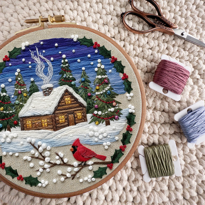 Rubbyoo Embroidery Kit - Christmas Town | Diy Christmas Collection | Unique Home Decor - image 2