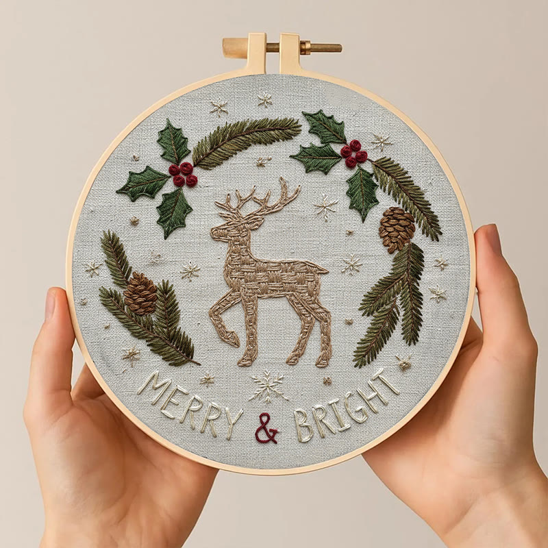 Rubbyoo Embroidery Kit - Holly Reindeer | Home Hanging Ornament | Needle Holiday Gift  - image 7