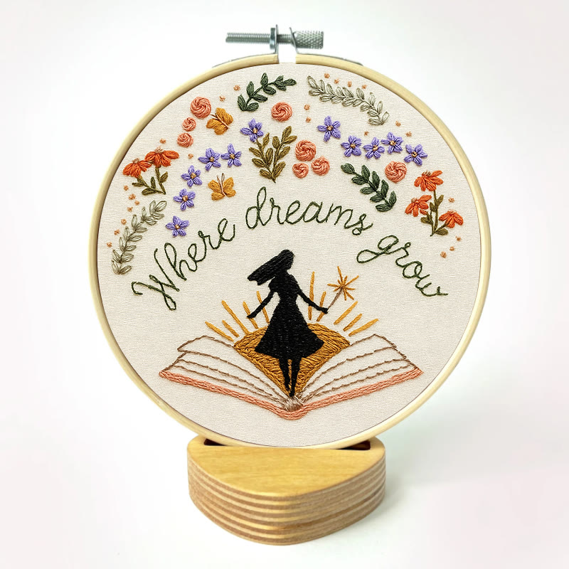Rubbyoo Embroidery Kit - Charming Flowers With Book | Diy Desk Ornament  | Gift For Book Lovers - image 12