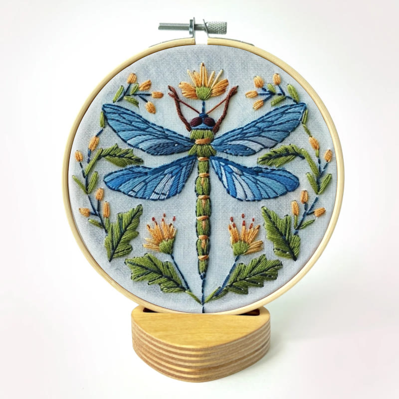 Rubbyoo Embroidery Kit - Floral Dragonfly | Diy Insect Craft | Hanging Wall Art Decor - image 11