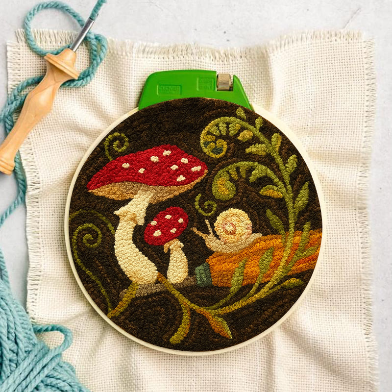 Cute Mushroom Punch Needle Kit - Wall Ornament Gift | Beginner Handmade Needlework - image 2