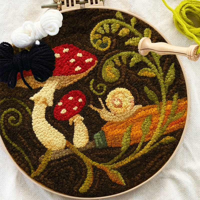 Cute Mushroom Punch Needle Kit - Wall Ornament Gift | Beginner Handmade Needlework - image 3