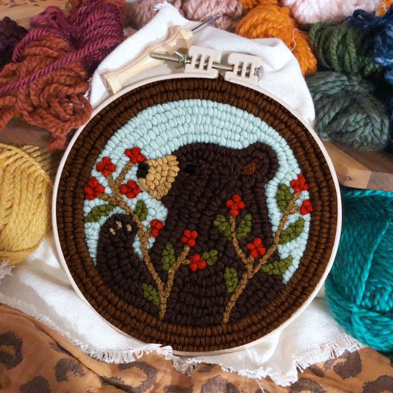 Brown Bear Punch Needle Kit - Adorable Animal Art | Handmade Gift For Decoration - image 3
