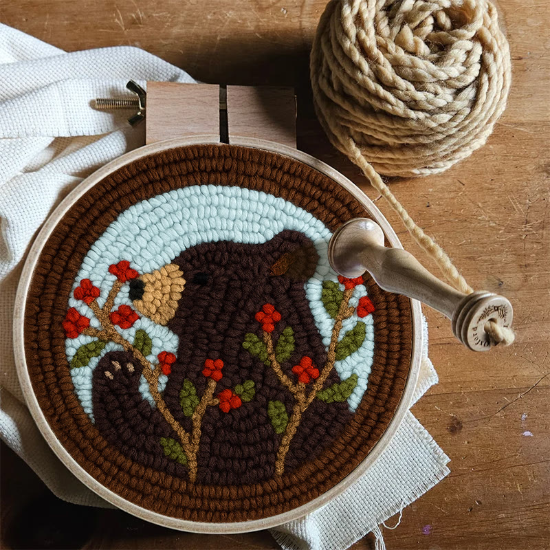 Brown Bear Punch Needle Kit - Adorable Animal Art | Handmade Gift For Decoration - image 6