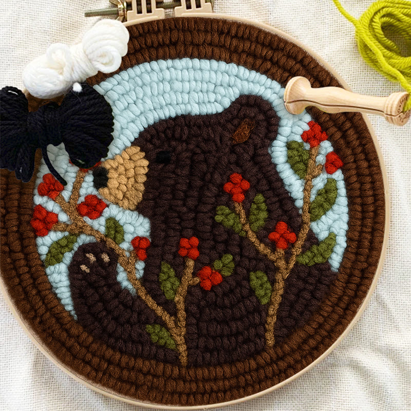 Brown Bear Punch Needle Kit - Adorable Animal Art | Handmade Gift For Decoration - image 2