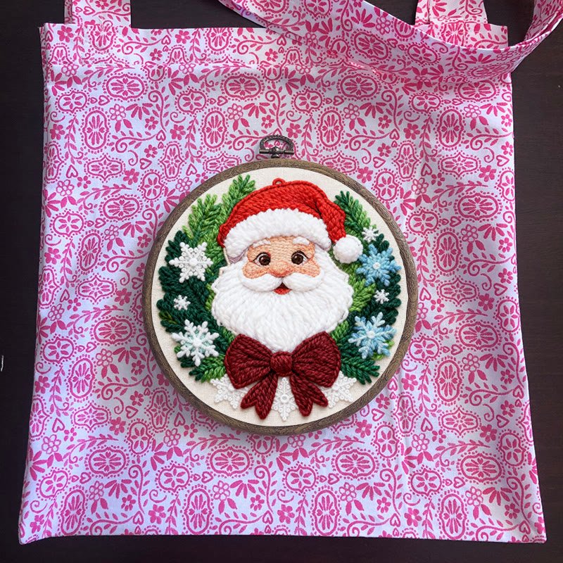 Happy Santa Claus Punch Needle Kit - Diy Beginner Handicraft | Christmas Tree Hanging Art - image 11