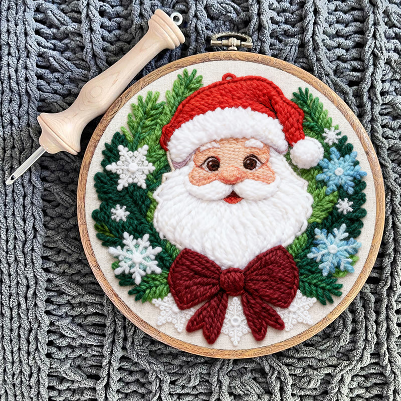 Happy Santa Claus Punch Needle Kit - Diy Beginner Handicraft | Christmas Tree Hanging Art - image 10