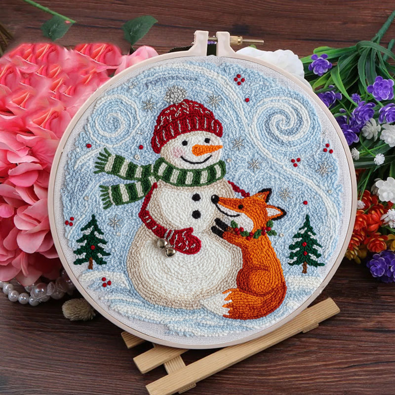 Christmas Forest Punch Needle Kit - Winter Animal Art | Nice Holiday Decor - image 2
